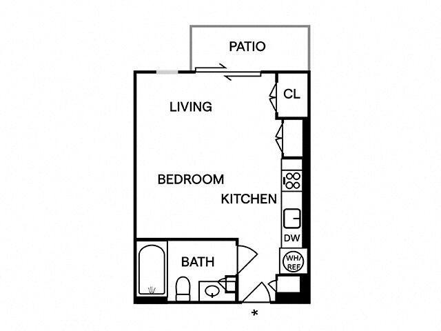 Studio • 1 Bath 1302 floor plan